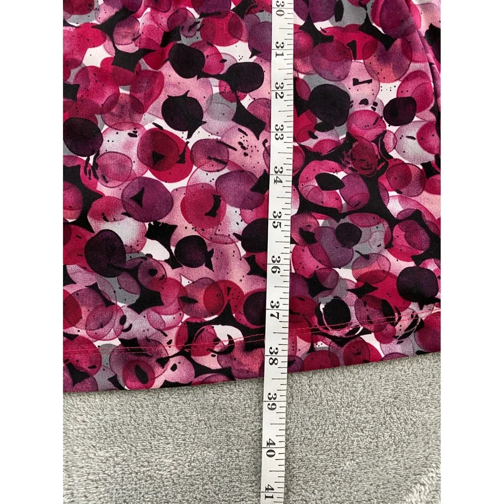 Connected Apparel Womens Pink Purple Abstract Dot Faux Wrap Ruched Dress Size 12